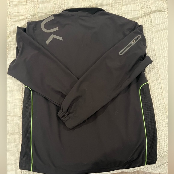 CBUK Men’s Medium Weight Jacket Black Green Orange Size Large Mesh Zip Pockets - Picture 2 of 7